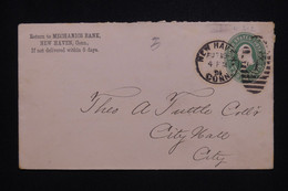 ETATS UNIS - Entier Postal De New Haven Pour City Hall En 1891 - L 127726 - ...-1900