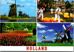 36409 - Niederlande - Kinderdijk , Alkmaar , Keukenhof , Zaanse Schans , Mehrbildkarte , Windmühle - Gelaufen 2008 - Kinderdijk