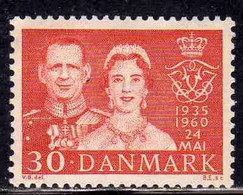 DANEMARK DANMARK DENMARK DANIMARCA 1960 SILVER JUBILEE 25 ANNIVERSARY MARRIAGE KING FREDERIK IX QUEEN INGRID 30o MNH - Unused Stamps