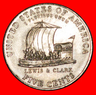 * LEWIS & CLARK 1805: USA ★ 5 CENTS 2004D SHIP UNC FROM ROLLS! JEFFERSON (1801-1809)★LOW START ★ NO RESERVE! - Herdenking