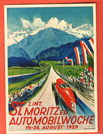 KCD-25 Repro Litho Affiche Plakat 1. Int. ST.-MORITZ AUTOMOBILWOCHE August 1929 Otto Baumberger GF NG - Saint-Moritz