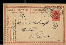 Entier Carte Postale N° 56 Obl. WAREMME - BORGWORM 16/08/1920 - Poste Rurale