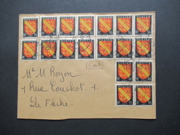 Frankreich 1947 Freimarken Provinzwappen Elsass Nr.753 (18) Hohe MeF Mit 18 Marken!! 5,40 Fr Frankatur - Briefe U. Dokumente