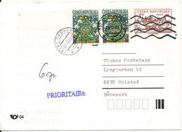 Czechslovakia Uprated Postal Stationery Cover Sent To Denmark 29-12-2003 - Omslagen