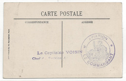 WW1 Cachet Déesse Assise AVIATION LE COMMANDANT + Capitaine VOISIN Chef De Service Sur CP REMIREMONT Hotel Ville Abside - WW I