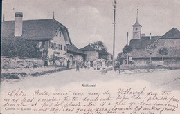 Villarzel VD, Epicerie Mercerie Vicquerat, Rue Animée (2.7.1905) Léger Pli D'angle - Villarzel