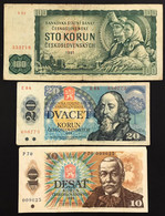 Cecoslovacchia Ceskoslovenska 3 Banconote 3 Notes Lotto.3975 - Checoslovaquia