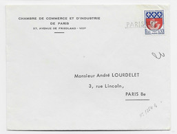 FRANCE BLASON 30C PARIS ANNULATION GRIFFE PARIS VIII LETTRE ENTETE CHAMBER DE COMMERCE DE PARIS GREVE 1968 - Marken