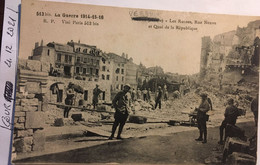 Cpa, Verdun, Guerre 1914-1918, Militaria, Les Ruines, Rue Neuve Et Quai De La République,éd R.Pruvost - Verdun