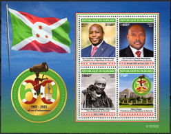 BURUNDI 2022 - 60e Ann De L'Independence, Présidents Et Roi Du Burundi - BF Neufs // Mnh - Neufs