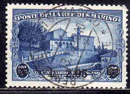 REPUBBLICA DI SAN MARINO 1936 S. SAN FRANCESCO ST FRANCIS LIRE 2,05 SU 1,25 USATO USED OBLITERE' - Used Stamps