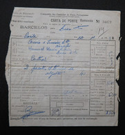 Portugal Carta De Porte 1969 Colis Par Chemin De Fer Barcelos A Lixa Parcel By Railway - Lettres & Documents