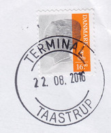 Denmark TERMINAL TAASTRUP 2016 Cover Brief BRØNDBY Postal Labels Mi. 1739  16.00 Kr Queen Königin Margrethe II. - Lettres & Documents