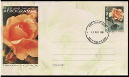 Australia 1994 Thinking Of You Floral Rose Aerogramme First Day Of Issue - Aerogrammi