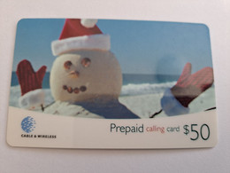 ST LUCIA   $ 50 ,- Stl-p4     SNOWMAN    PREPAID   MINT  CARD   ** 10488 ** - Sainte Lucie