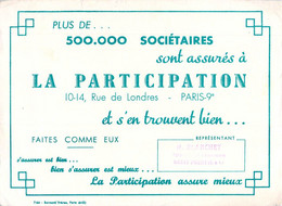 VIEUX PAPIERS BUVARD 13 X 21 CM ASSURANCES LA PARTICIPATION PARIS RUE DE LONDRES - Banca & Assicurazione