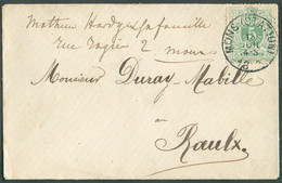 N°45 - 5 Cent. Obl. Sc MONS (STATION) Sur Petite Enveloppe (carte De Visite) Du 13 Juillet 1882 Vers Roeulx - 19905 - 1884-1891 Leopold II