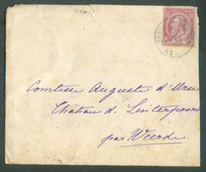 N°46 - 10 Cent. Obl. Sc BRAINE-le-COMTE  Sur Enveloppe  Du 16 Sept. 1888 Vers Weerde (château De Linterpoort) - 19906 - 1884-1891 Leopold II