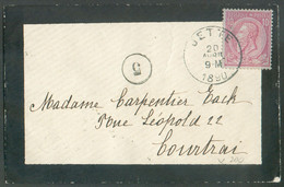 N°46 - 10 Cent. Obl. Sc JETTE  Sur Enveloppe  Du 20 Avril 1890 Vers Courtrai - 19907 - 1884-1891 Leopold II