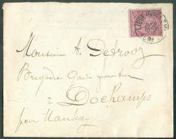 N°46 - 10 Cent. Obl. Sc LIEGE (GUILLEMINS) Sur Enveloppe  Du 28 Déc. 1891 Vers Dochamps Via Manhay - 19911 - 1884-1891 Leopold II