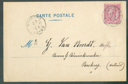 N°46 - 10 Cent. Obl. Sc MEIRELBEKE Sur C.P. (E. VAN COPPENOLLE) Du 722 Juin 1894 Vers Boskoop (Pays-Bas) - 19915 - 1884-1891 Leopold II