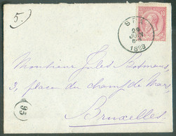 N°46 - 10c. Rouge Obl. Sc SPA Sur Lettre Du 29 Juin 1888  Vers Bruxelles  - 19925 - 1884-1891 Leopold II