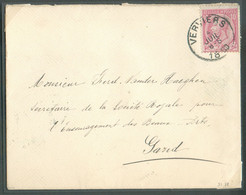 N°46 - 10c. Rouge Obl. Sc VERVIERS Sur Lettre Du 4 Juillet 1889 Vers Gand - 19934 - 1884-1891 Leopold II