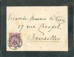 N°46 - 10c. Rouge Obl. Sc VLAMERTINGHE Sur Lettre Du 6 Oct. 1892 Vers Bruxelles - 19936 - 1884-1891 Leopold II