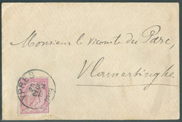 N°46 - 10c. Rouge Obl. Sc YPRES Sur Lettre Du 20 Déc. 1889 Vers Vlamertinghe - 19939 - 1884-1891 Leopold II