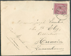 N°46 - 10c. Rouge Obl. Sc YVOIR Sur Lettre Du 8 Mai 1881 Vers Humain (Luxembourg) Via (sc) AYE - 19940 - 1884-1891 Leopold II