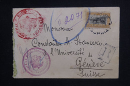 BULGARIE - Enveloppe En Recommandé De Sofia Pour La Suisse En 1916 Avec Contrôle Postal - L 128046 - Covers & Documents