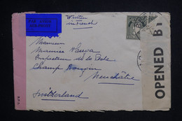 IRLANDE - Enveloppe De Cavan Pour La Suisse Avec Contrôles Postaux - L 128104 - Lettres & Documents