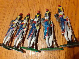 LOT De 5 Anciens SOLDATS PLOMB " EMPIRE NAPOLEON " 55 Mm Grenadiers Fusil Au Pied - Tin Soldiers