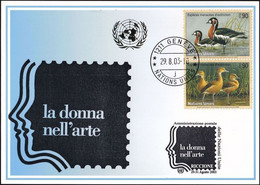 UNO GENF 2003 Mi-Nr. 343 Blaue Karte - Blue Card  Mit Erinnerungsstempel RICCIONE - Brieven En Documenten