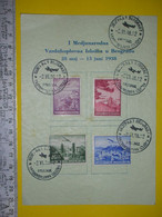 R,Yugoslavia Kingdom,air Mail Stamps Sheet,1938.Belgrade Air Planes Exposition,royal Airforce,official Post Seal,vintage - Airmail