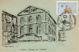 OBLITERATION 22 EME JOUR MONDIAL DE L'URBANISME à LIMOGES HAUTE VIENNE - 8 Novembre 1971 - L'ancien Présidial De LIMOGES - Commemorative Postmarks