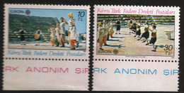 Turquie Chypre Turc RTCN 1981 N° 88 / 9 ** Europa, Folklore, Danse, Tambour, Musique, Flûte, Amphithéâtre, Costume - Autres & Non Classés