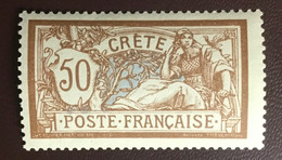 French Crete 1902 50c Merson Y&T 12 MNH - Unused Stamps