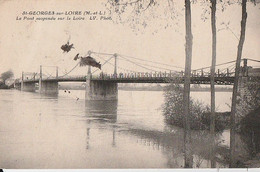 St-GEORGES-sur-LOIRE. - Le Pont Suspendu Sur La Loire. Cliché Pas Courant - Saint Georges Sur Loire