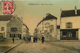 - Dpts Div-ref-BE296- Val D Oise - Pierrelaye - Rue Victor Hugo - Café De La Mairie - Bazar Du Bon Marché - Magasins - - Pierrelaye