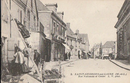 St-GEORGES-sur-LOIRE. -  Rue Nationale Et Du Centre. Carte Pas Courante - Saint Georges Sur Loire