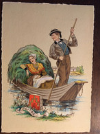 Cpm, Illustrateur,signée Naudy, Folklore Costumes Couple "Poitou" éd. Barré & J. Dayez, 1185 V, Non écrite - Naudy