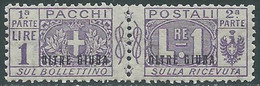 1925 OLTRE GIUBA PACCHI POSTALI 1 LIRA MNH ** - RF46-2 - Oltre Giuba