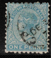 SOUTH AUSTRALIA 1868 1d Blue-green P10 SG 81 U #BHA20 - Usati