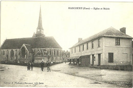 Harcourt Eglise Et Mairie - Harcourt
