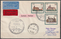 DDR Ganzsache 1985  Nr.U2 Luftpost Leipzig - Wien Vereinte Nationen Ankunftstempel ( D 3613 ) - Enveloppes - Oblitérées