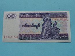 10 - Ten KYATS () Central Bank Of Myanmar ( For Grade See SCANS ) UNC ! - Myanmar