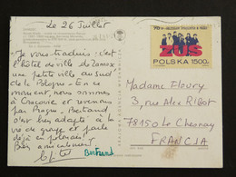 LETTRE POLOGNE POLAND POLEN POLSKA AVEC YT 3075 REGIME ASSURANCES SOCIALES - HOTEL DE VILLE DE ZAMOSC - Covers & Documents