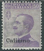 1912 EGEO CALINO EFFIGIE 50 CENT MH * - RF37-3 - Egeo (Calino)