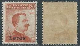 1917 EGEO LERO EFFIGIE 20 CENT MNH ** - E203 - Aegean (Lero)